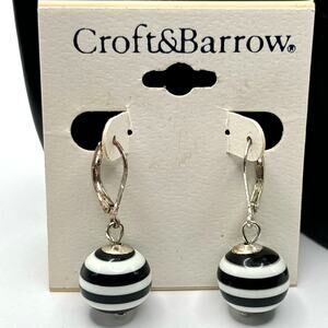 Silver Striped Croft & Barrow Earrings